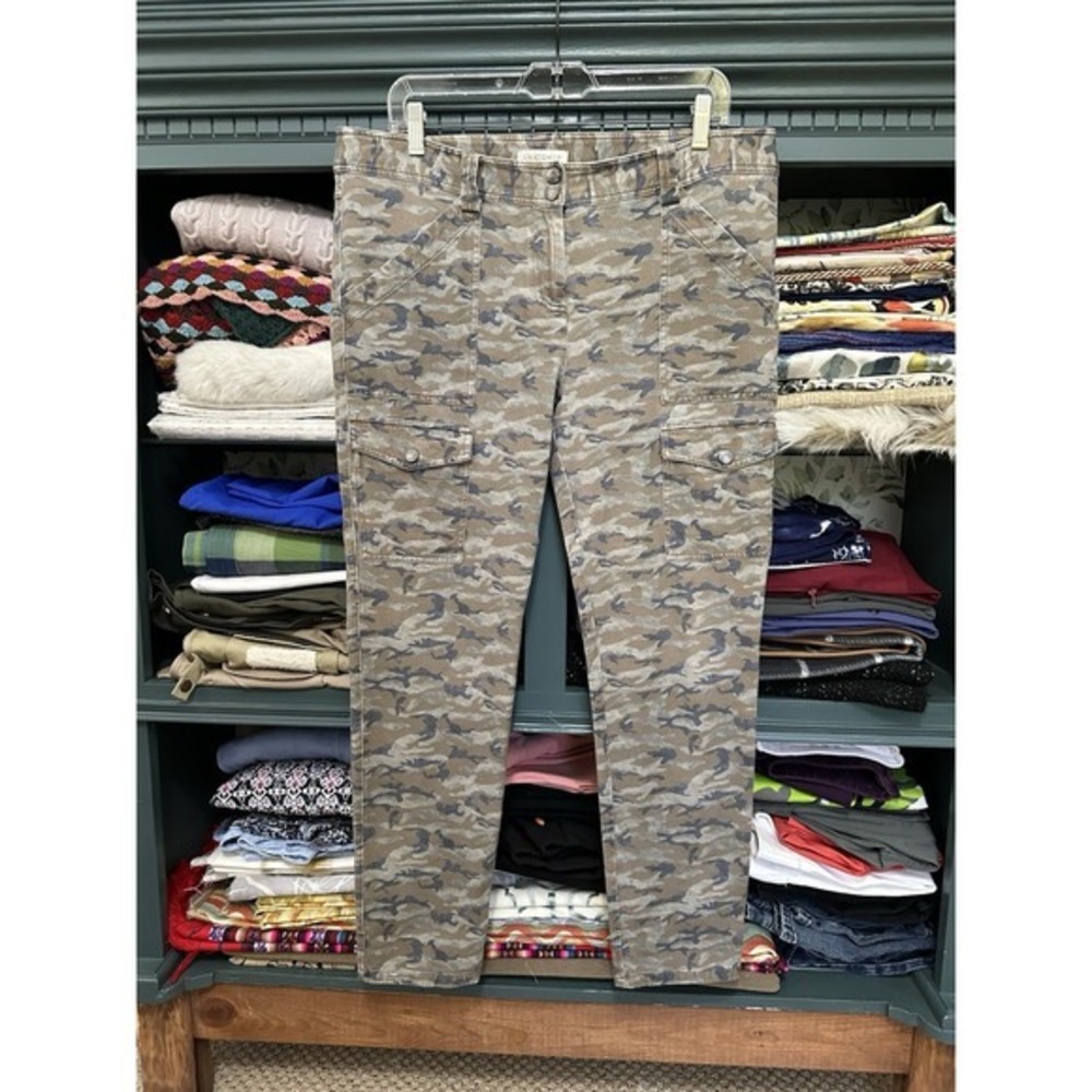 Anatomie‎ Cargo Pants Womens Large Slim Fit Camo Stretch Travel Commute